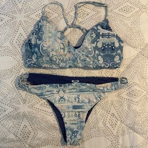 Roxy Blue Bikini Set Swimwear